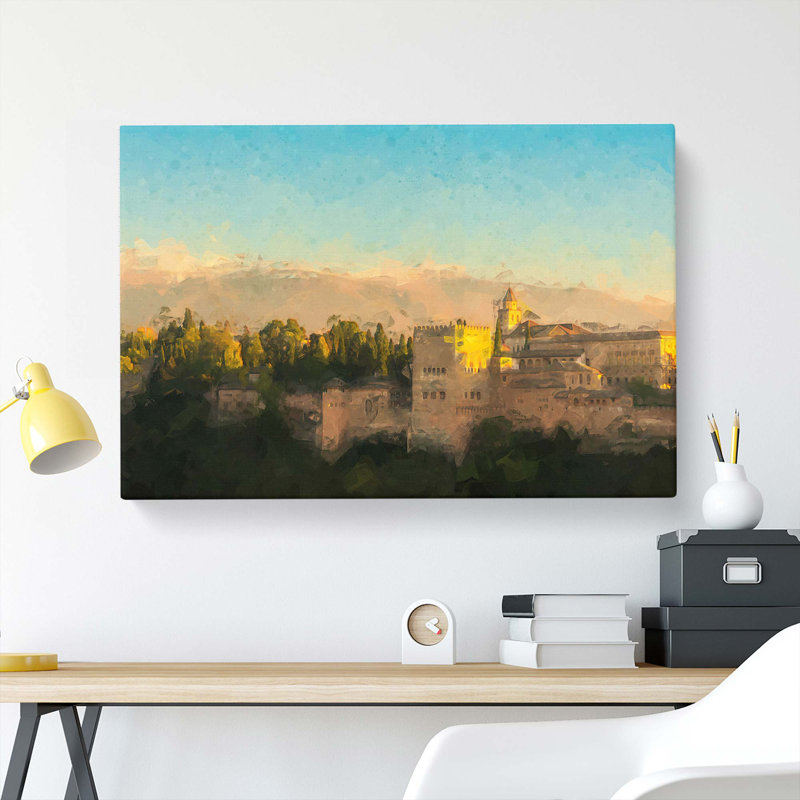 The Alhambra In Granada Spain In Abstract - Wrapped Canvas, 35cm H x 50cm W x 3cm D