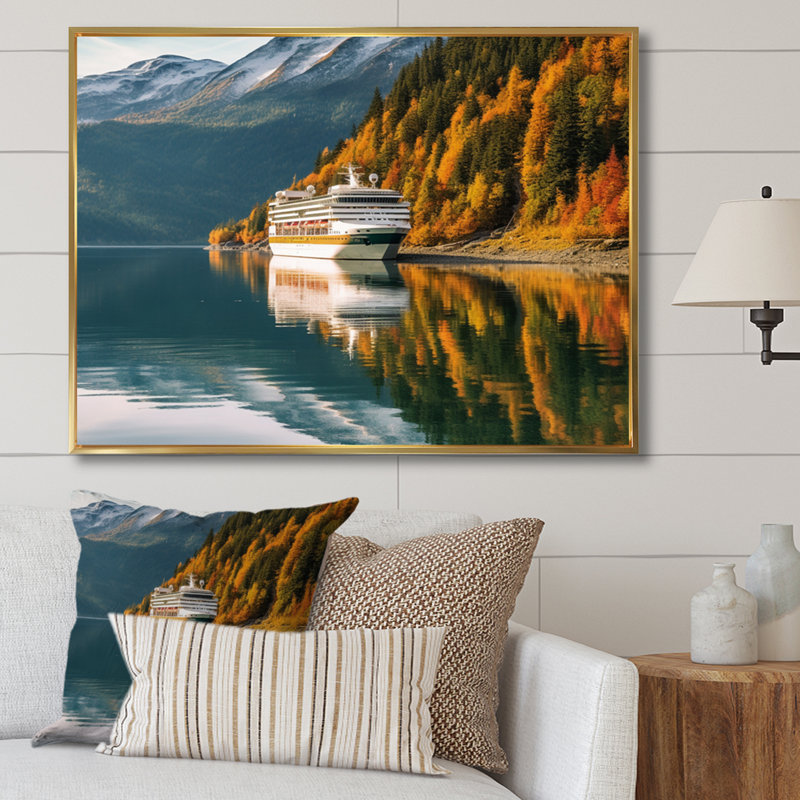 Croisière à couper le souffle en Alaska - Art mural Alaska, H 16 po x l 32 po x P 1 po, Toile dorée