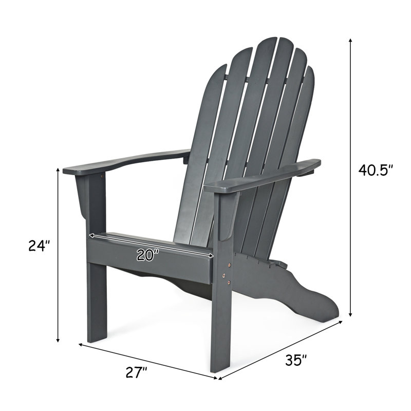Aldershot Acacia Outdoor Adirondack Chair, Gray