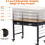 Établi robuste et ajustable 48 po x 24 po - capacité de 2000 lb, plateau en bois franc, hauteur de 28 à 39,5 po, tiroir de rangement, panneau perforé, roues verrouillables, prises de courant intégrées - garage et table d'atelier
