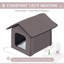 Abris chauffant pour chat pour l'extérieur et l'intérieur, abri portatif pour chat, imperméable et isolé, brun
