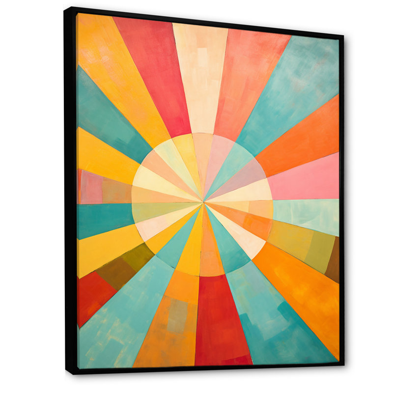 «Ilgars Colorful Mid Century Optical Serenade I», reproduction, H 32 po x l 16 po x P 1 po, Cadre flottant noir