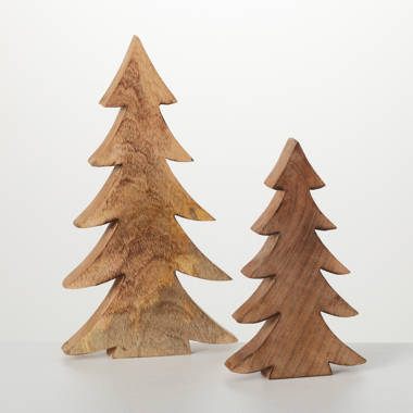 11.5H, 13.5H and 15.5H Wooden Tree Block Set of 3, Christmas Decor; Multicolored The Holiday Aisle