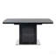 Table de salle à manger rectangulaire moderne de 47,24 à 63 po, extensible, avec plateau de table en marbre noir imprimé et pieds de table de rangement avec base en métal-258818587