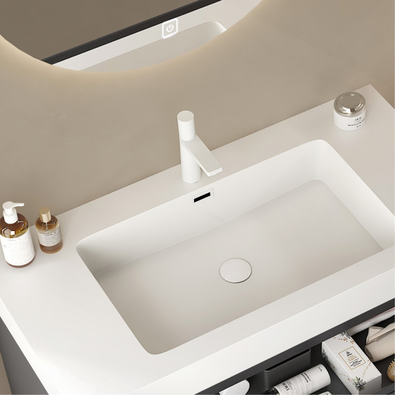 Lavabo encastré rectangulaire 36 "sans bonde ni robinet