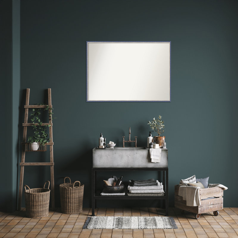 Miroir mural Theo, 28,25 po x 39,25 po, Bleu, Rectangle