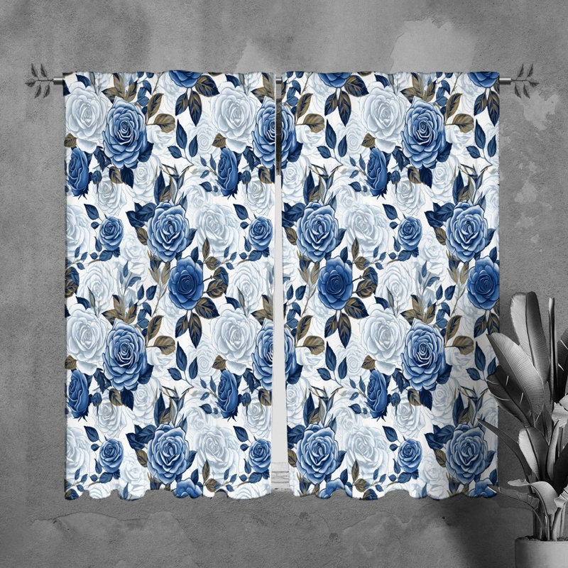 Rideaux de fenêtre à motif floral, L 20 po x L 61 po