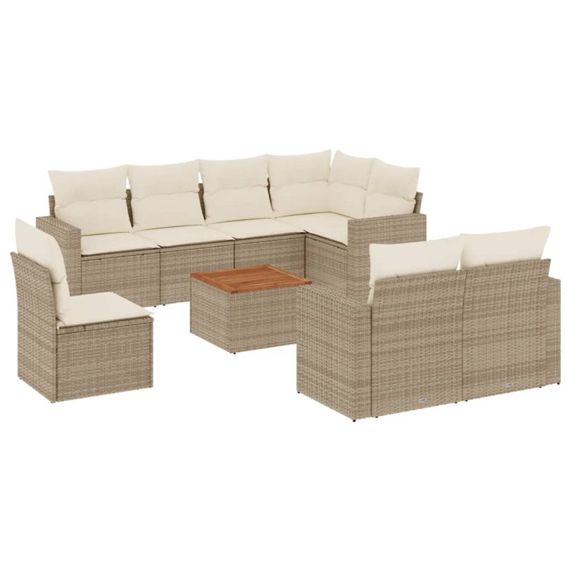 Ensemble de canapé de jardin Vidaxl beige et brun