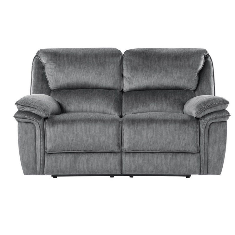 Senai 64" Traditional Microfiber Manual Reclining Loveseat with Dual Manual Tab Pull Reclining, Durable Reinforced Frame