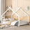 Lit robuste en métal avec toit pour les enfants, idéal pour jouer et dormir dans un espace semi-clos et confortable