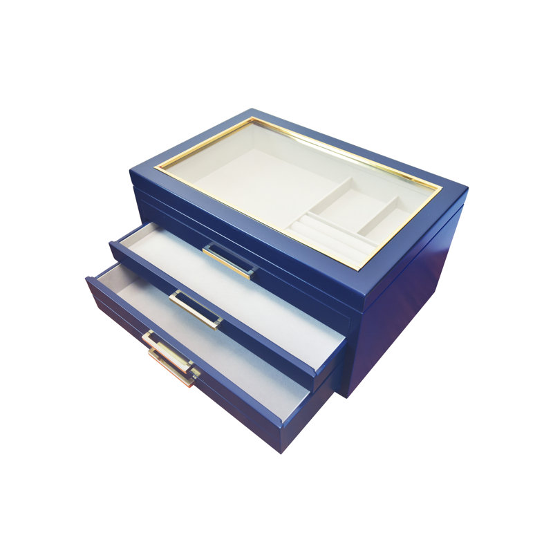 Jewelry Box + Drawers, Navy Blue
