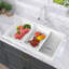 Évier de cuisine en granite simple 27 po x l 19 po avec évier de préparation et passoire - solution de cuisine durable, élégante et multifonctionnelle