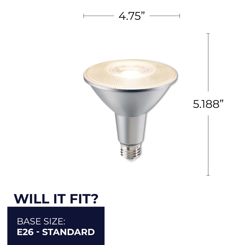 15 watts (équivalent à 120 watts), DEL PAR38, ampoule à intensité variable, lumière du jour E26 / base moyenne (standard)
