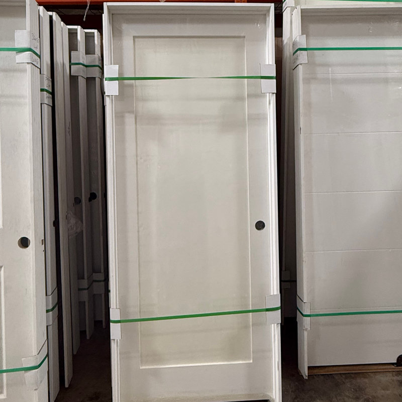 (Pré-verrouillé) Porte pré-suspendue intérieure à 1 panneau avec montants de porte de 4 9/16 po, 30 po x 80 po, Gauche
