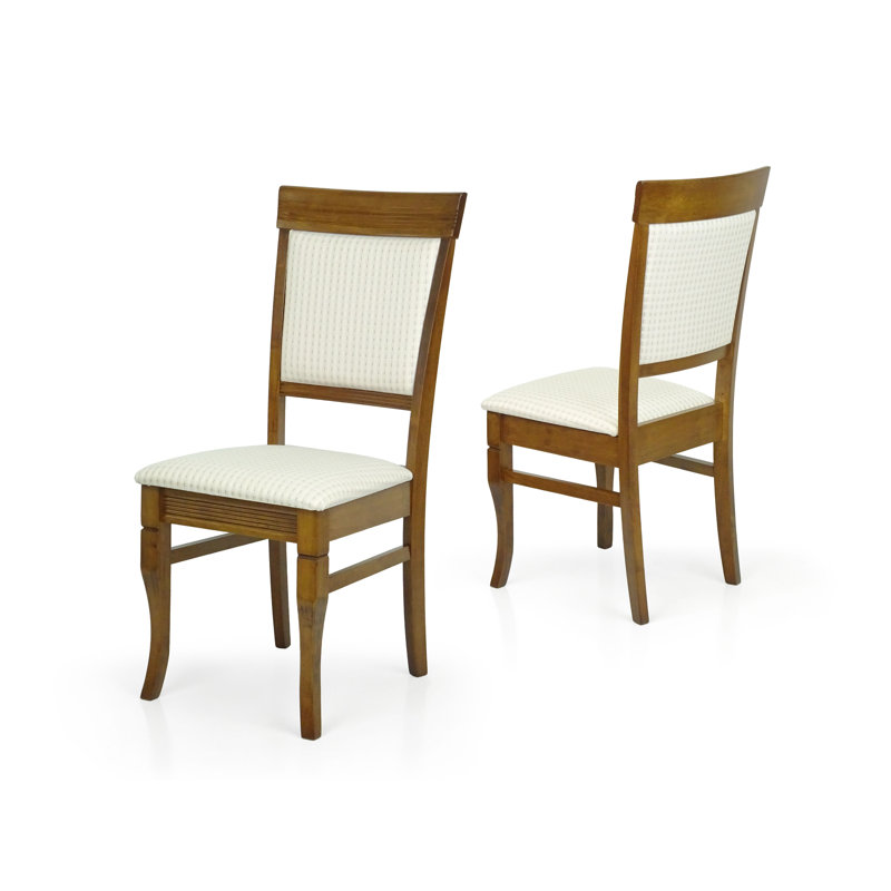 Chaise de salle à manger Charron, Beige, Bois brun