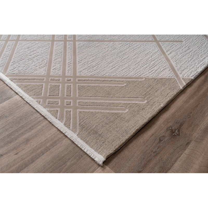 Polyester tissé à la machine Nastase, Rectangle 5 pi 3 po x 7 pi 6 po