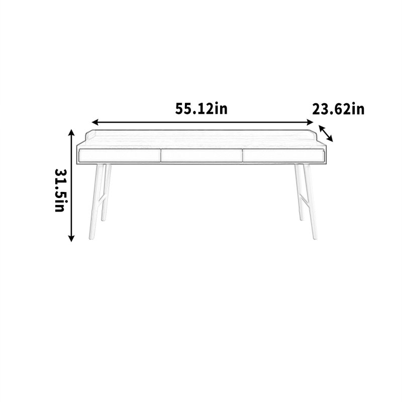 Pieds de rangement en bois massif, H 31,5 po x l 55,12 po x P 23,62 po