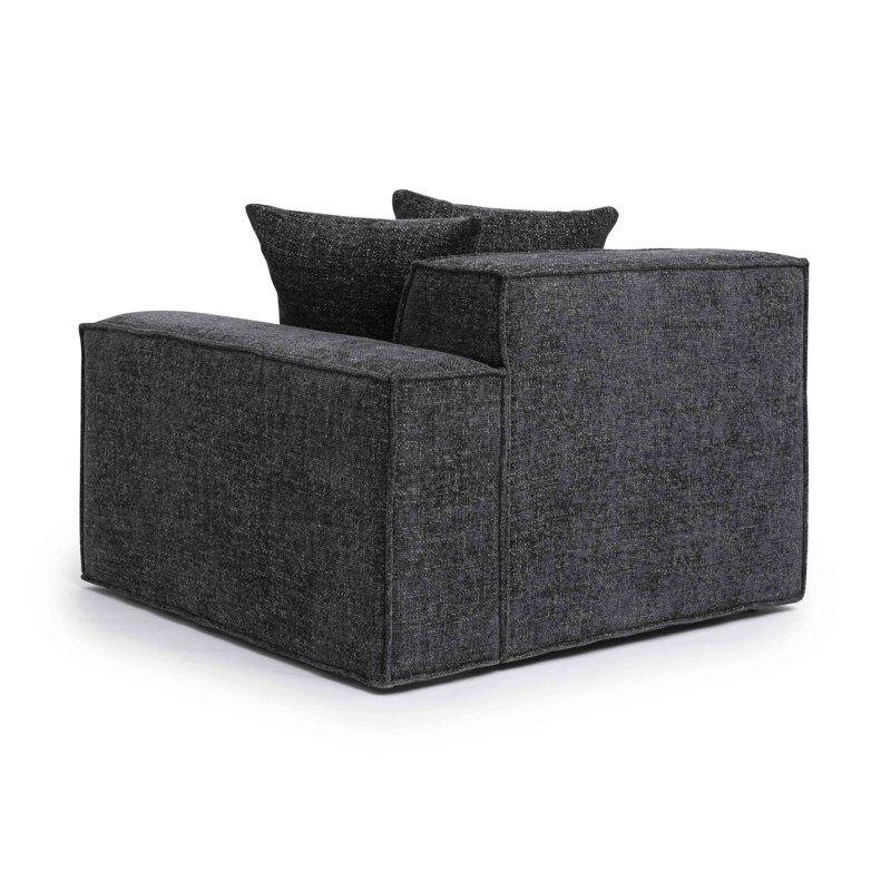 Cherylee Charcoal Chenille Basketweave RAF Corner Chair