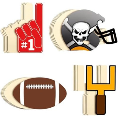 Wood Football Helmet Cutout Unfinished Wood Football Helmet Shaped Wood Slices Wooden Sports Theme Football Wooden Ornaments For Crafts Painting Door Sign Home Decoration(20Pcs)
