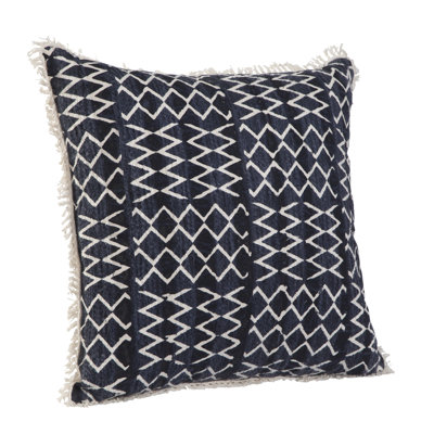 Fringed Cotton Throw Pillow