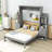 Joean Multi-Function Murphy Bed with Shelves, Drawers, and LED Lights-506089337-506089340