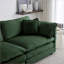 Canapé modulaire 2 places modulaire avec repose-pieds pour petits espaces | Vert sauge | Chenille-537986925