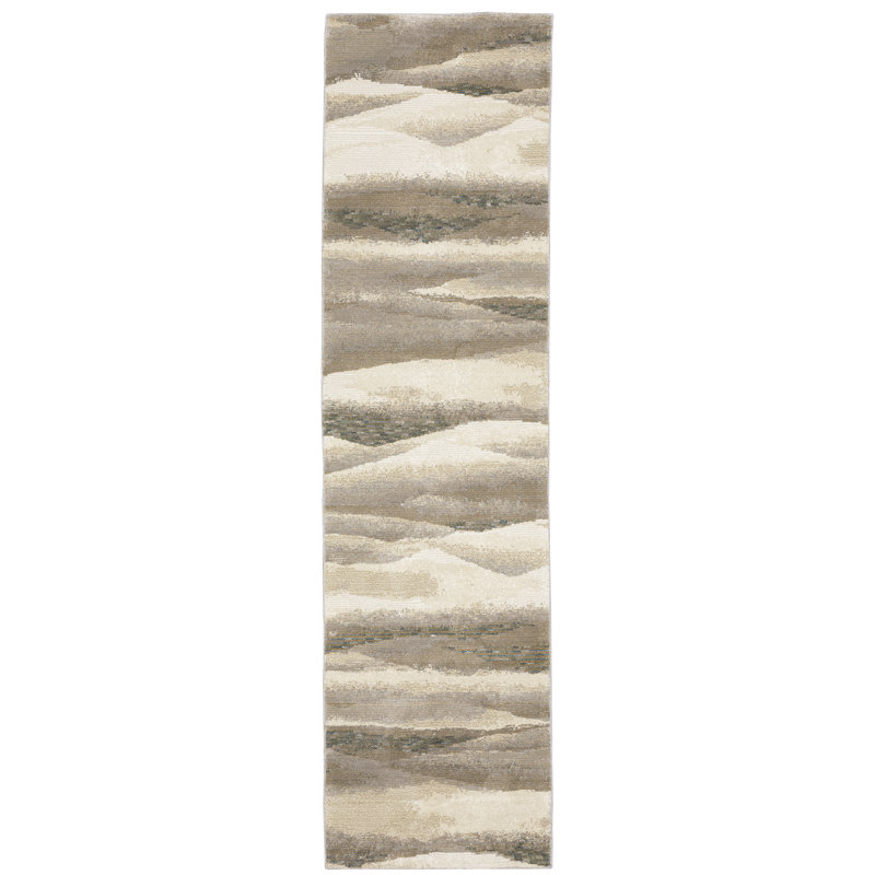 Tapis beige Opia, Tapis de couloir 2 pi 3 po x 8 pi
