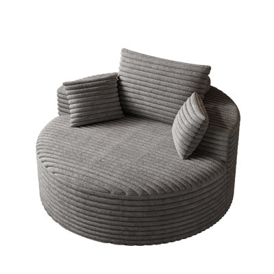 Canapé-lit simple en velours côtelé de 50 po de hauteur, sans assemblage requis, fauteuil moelleux moderne (pas une chaise pivotante)