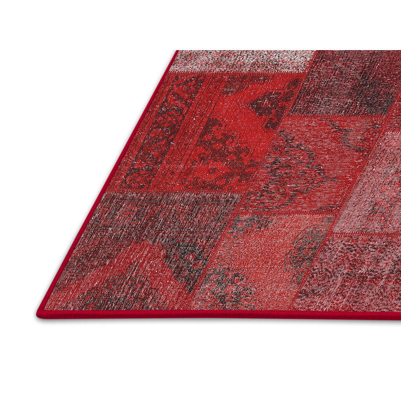 Tapis de zone rouge contemporaine, Rectangle 7 pi x 10 pi
