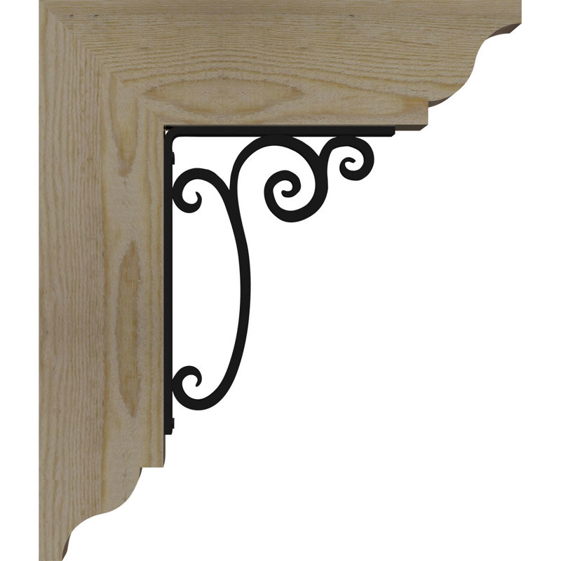 Support triple en fer traditionnel Avery 8 po, H 16 po x P 13 1/2 po, Sapin Douglas (l 4 po x P 4 po)