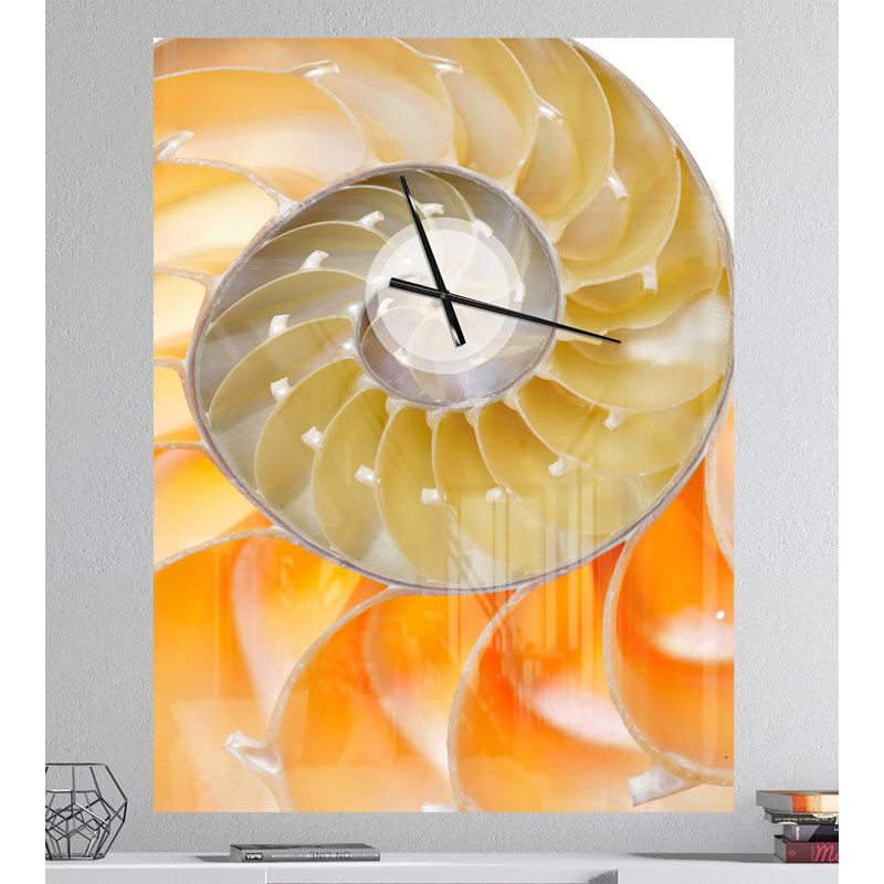 Horloge murale surdimensionnée nautilus isolée, Très grand
