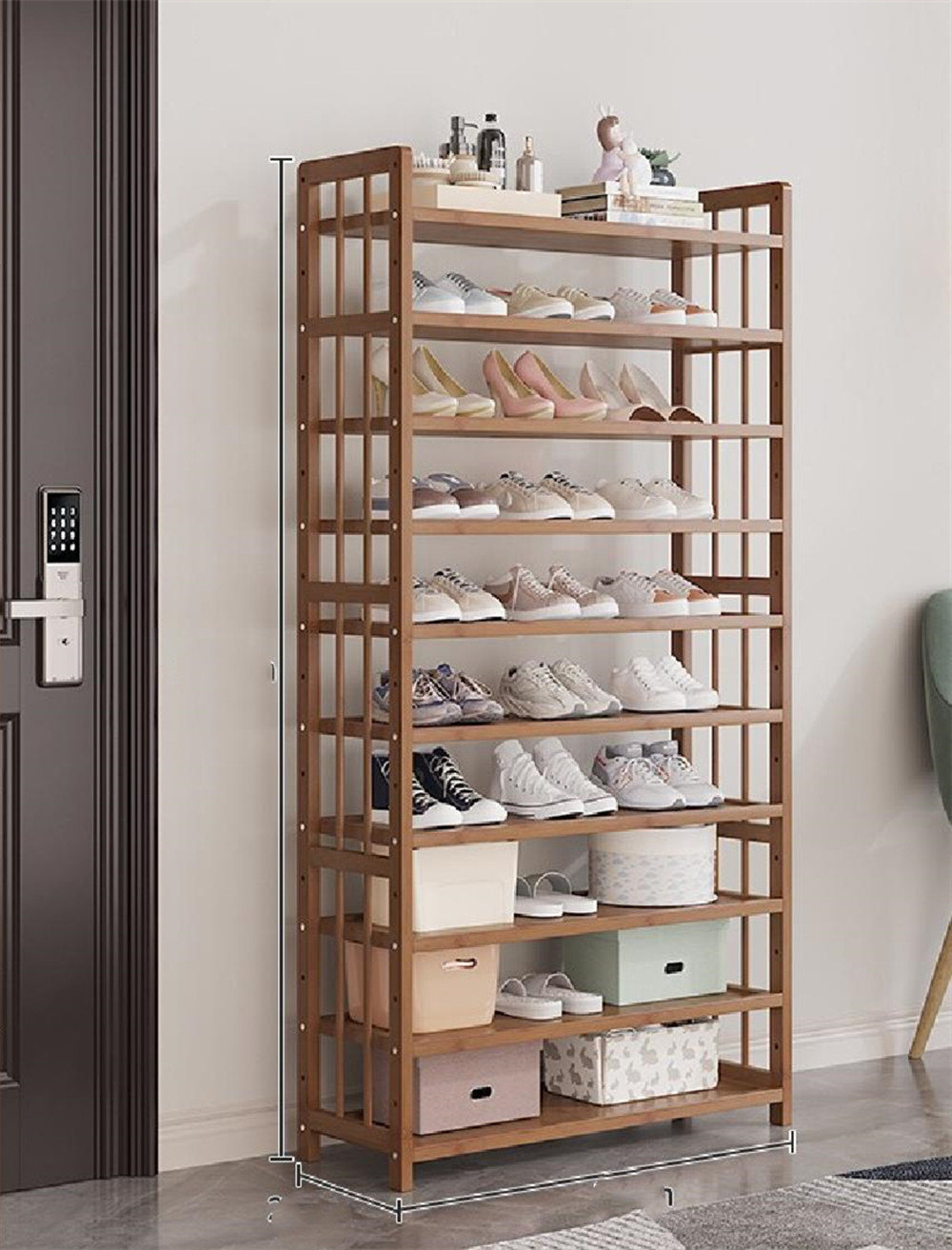 Bring Home Furniture 16 Pair 4 Layers Rayon from Bamboo Shoe Rack