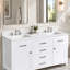 Dosseret de meuble-lavabo en quartz blanc de 60 pouces pour comptoir