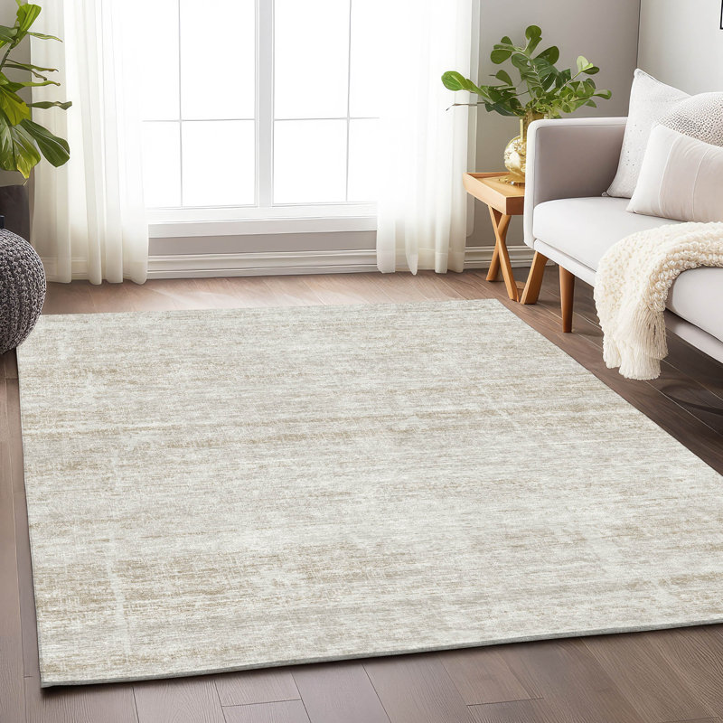 Premium Machine Washable Gerardo Ivory Rug, Rectangle 8' x 10'