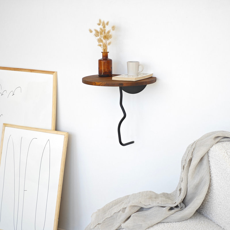 Locelso Wood Floating Shelf, 35cm H x 35cm W x 35cm D, Brown/Black