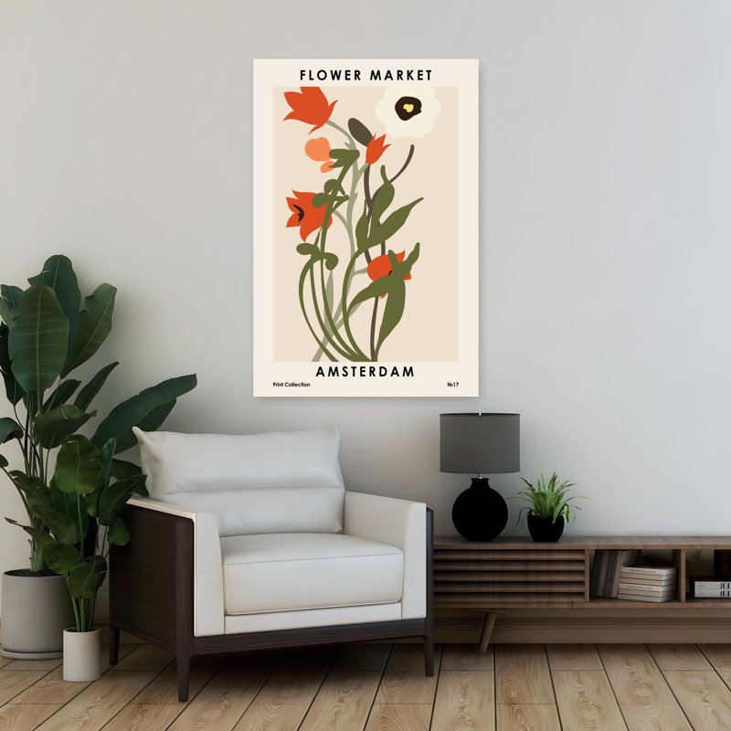 Art contemporain, art floral, H 36 po x l 24 po