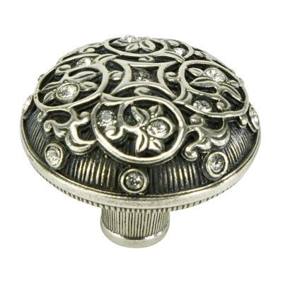 ASSORTED KNOBS KNOB DECORATED WITH CLEAR SWAROVSKI CRYSTALS