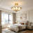 4-Light Brass Lotus Semi-Flush Mount Ceiling Light