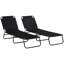 Chaise longue de piscine pliante 2 pièces Outsunny, chaises de bronzage d'extérieur avec dossier inclinable à 5 niveaux, structure en acier pour la plage, la cour et le patio-1600626768