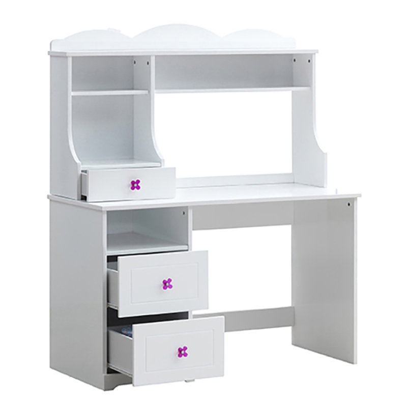 Bureau d'écriture blanc à 2 tiroirs