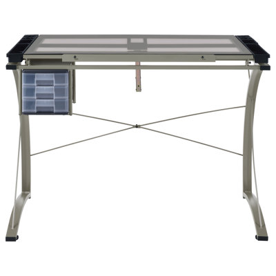Mendi Adjustable Height Glass Plastic / Acrylic Drafting Table