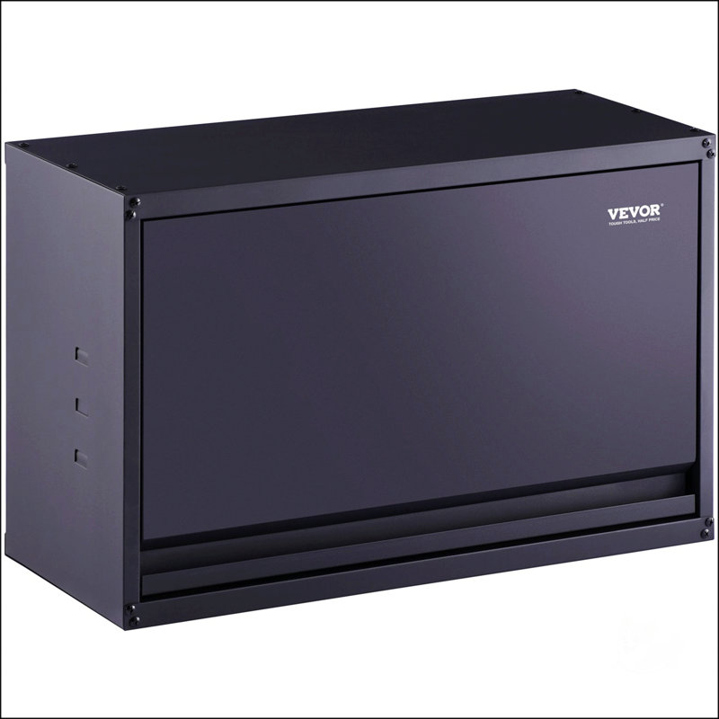 Armoire de rangement en métal robuste avec une capacité de 120 lb, une conception murale, des tablettes réglables et une porte à verrou pour le garage, le bureau et la maison