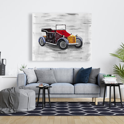 Vintage Car with Sunroof Red Bedroom Canvas | Home Decor