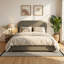 Queen Luxury Fully Upholstered Platform Bed Frame with Curved Padded Headboard and Footboard, Premium Linen Fabric Bed, No Box Spring Needed,-129026358