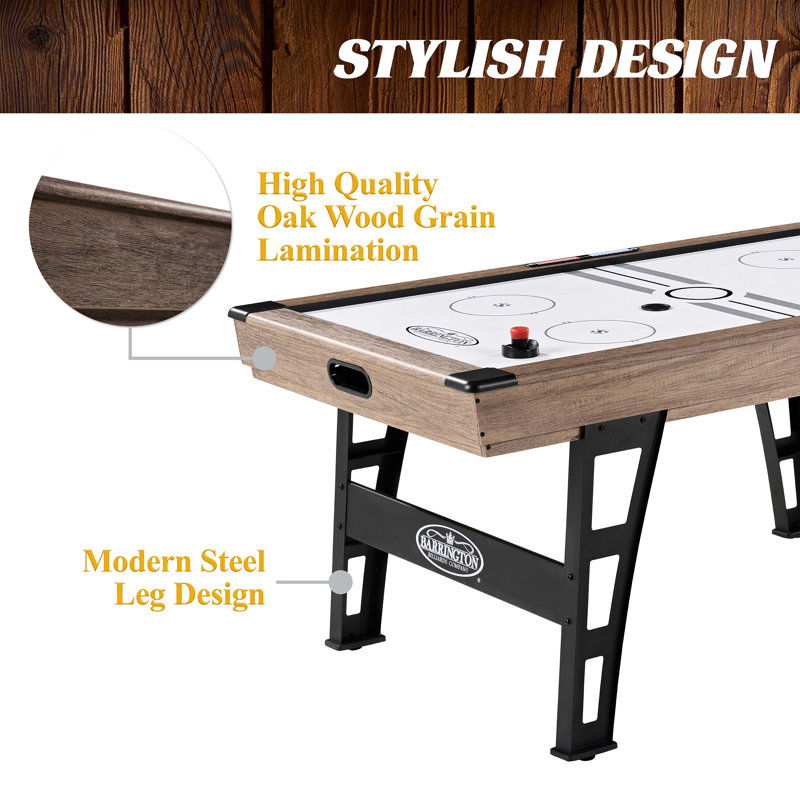 Grant 6' Oak Wood Grain Air Hockey Table with Steel Legs
