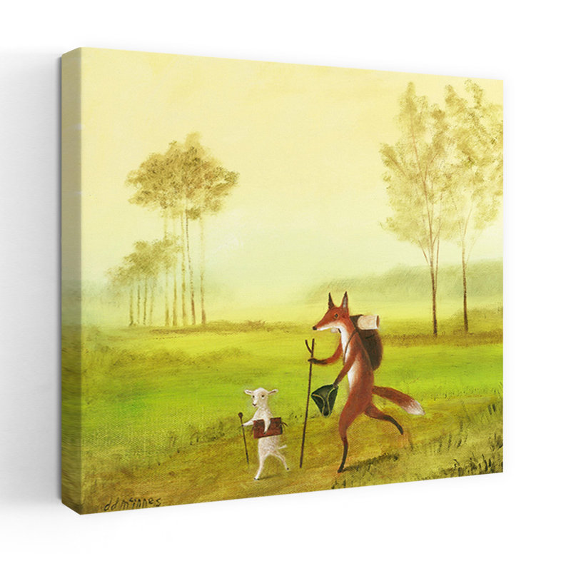 «Master Lamb and His Peinture Master Contemporary Fox Urban Forest Art», H 36 po x l 36 po