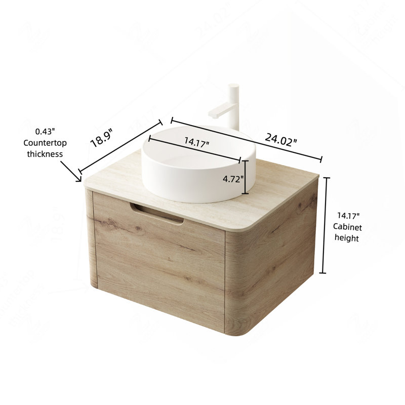 Single Bathroom Vanity with Solid Surface Top