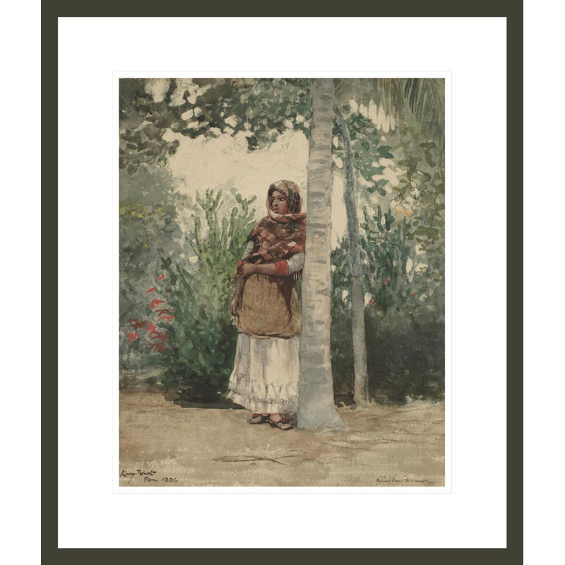 «Under a Palm Tree» par Winslow Homer, impression giclée encadrée, H 20,77 po x l 17,75 po