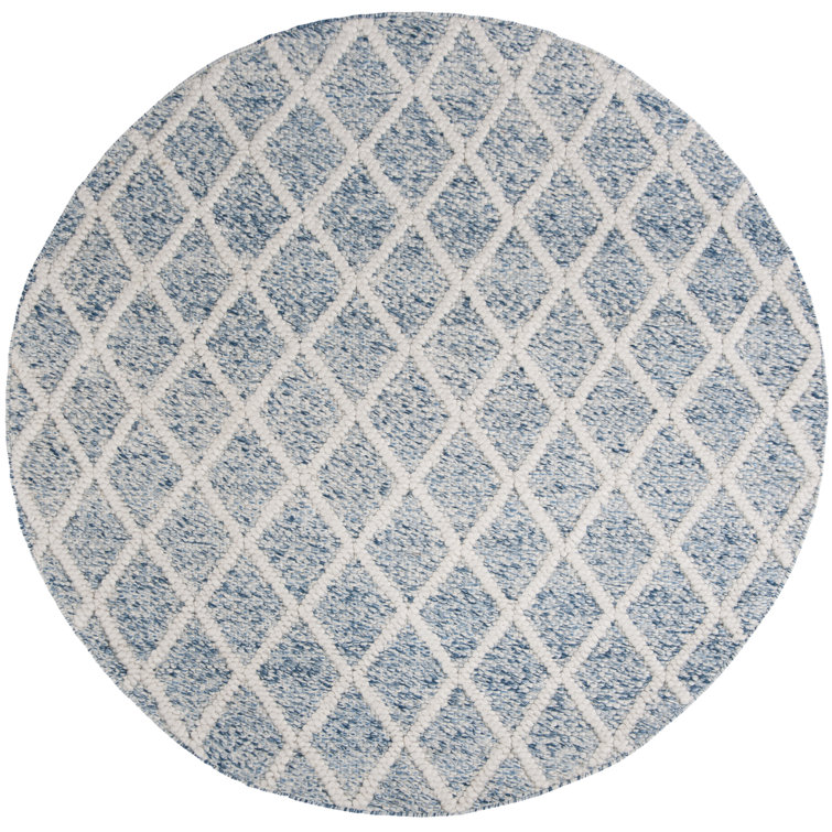 Russo Handmade Flatweave Ivory/Blue Area Rug
