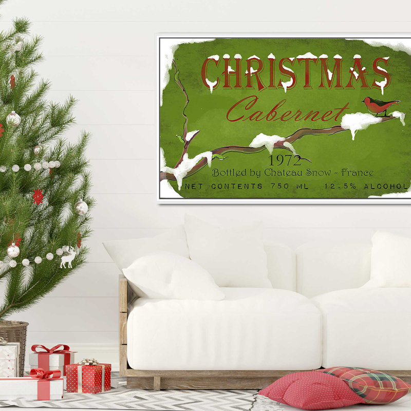 Christmas Cabernet (Horizontal) par By Jodi - impression, Cadre flottant blanc, H 31,5 po x l 51,5 po x P 2 po